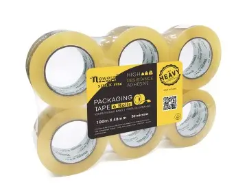 Heavy Duty Clear Packing Tape Transparent Packaging Tape Flat Shrink 6 Packs