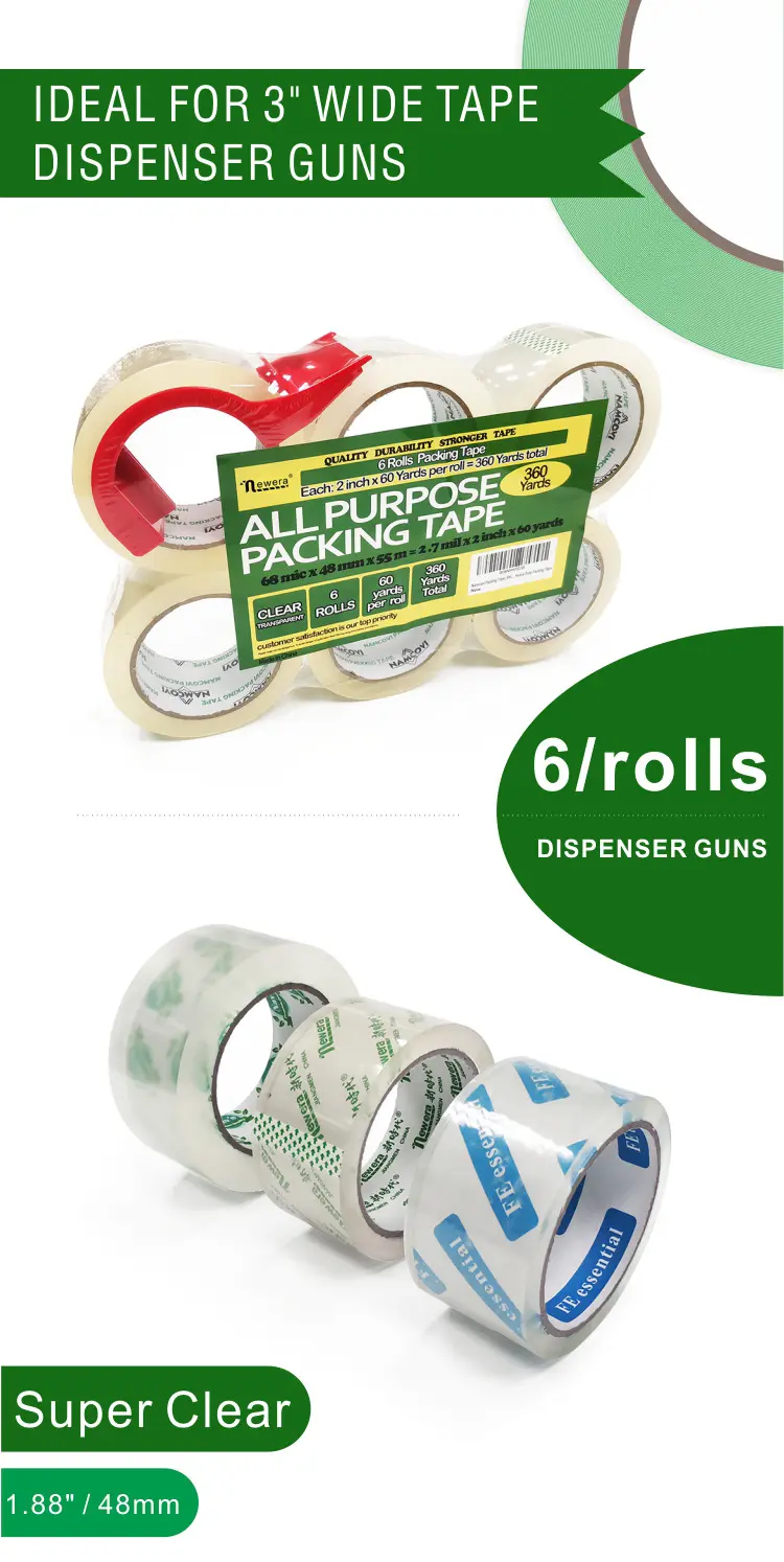 2 Inch Custom BOPP Transparent Clear Packing Tape (4)